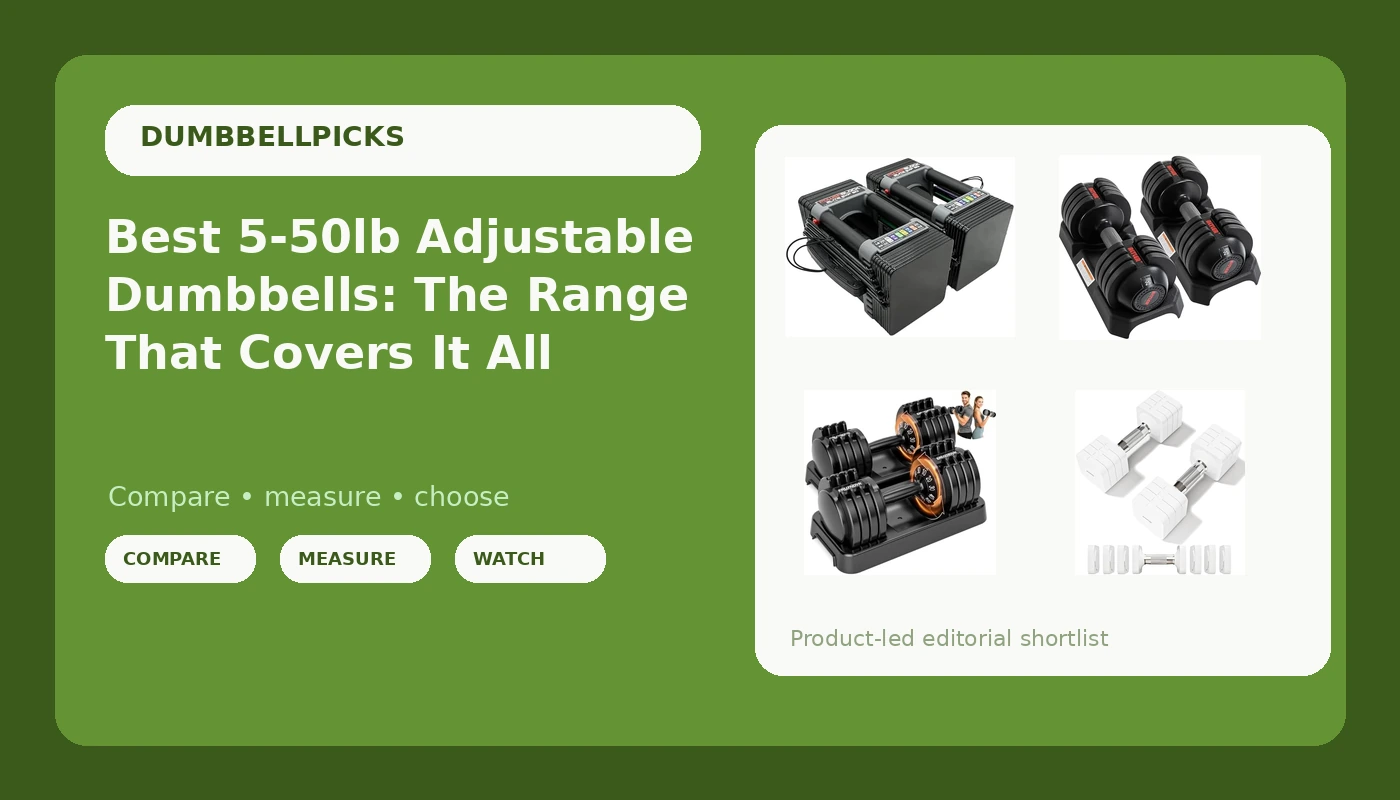 Best 5-50lb Adjustable Dumbbells: The Range That Covers It All - DumbbellPicks review with measurements and honest opinion