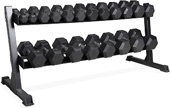 CAP 550lb Hex Dumbbell Set with 2-Tier Storage Rack